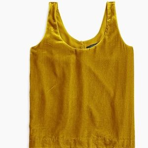J Crew Velvet Tank Top Size 2 Vintage Gold